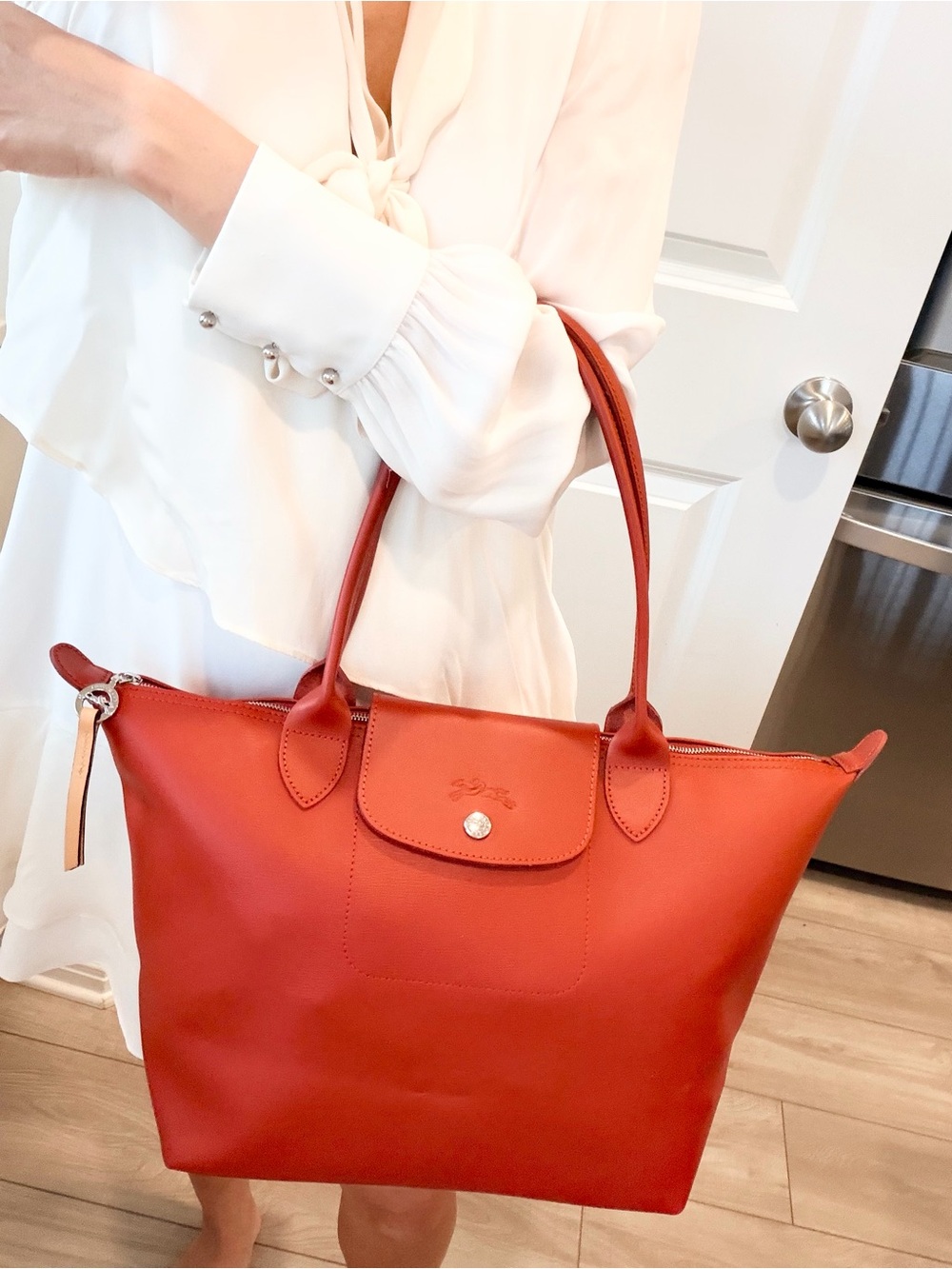 Authentic Longchamp Le Pliage City Medium Tote in Rust - Picture 12 of 15